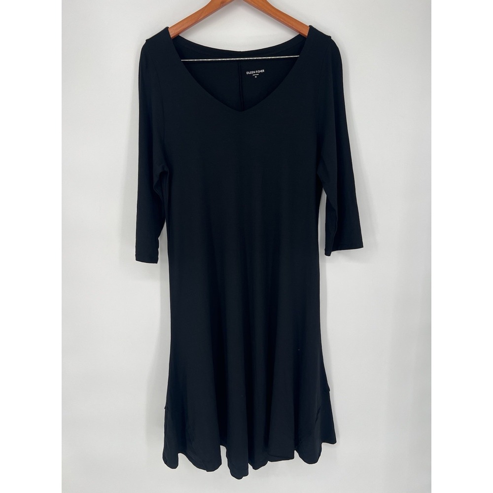 Eileen Fisher Womens‎ T-Shirt Dress Medium Jersey  V Neck